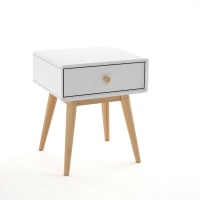 Прикроватная Тумба Jimi с одним ящиком единый размер белый LA REDOUTE INTERIEURS  фото, kupilegko.ru